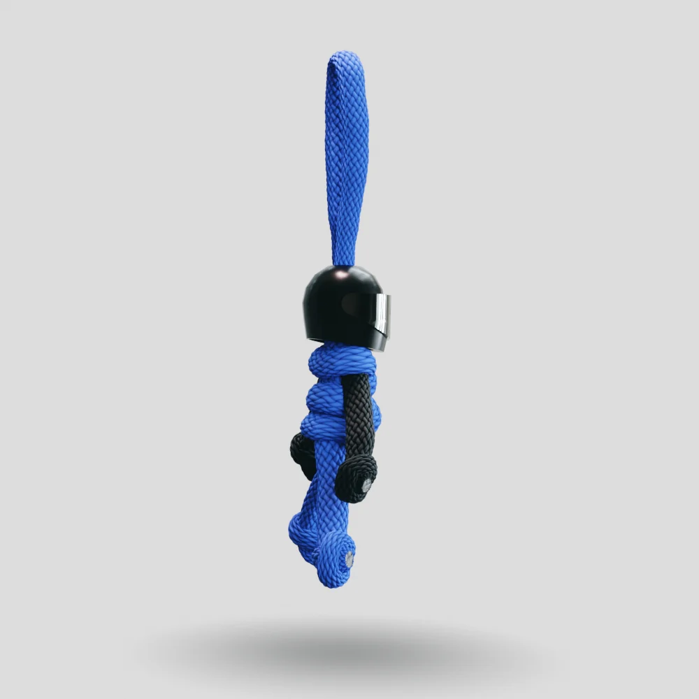 Black Blue Biker Buddy Paracord Keychain - Image 14
