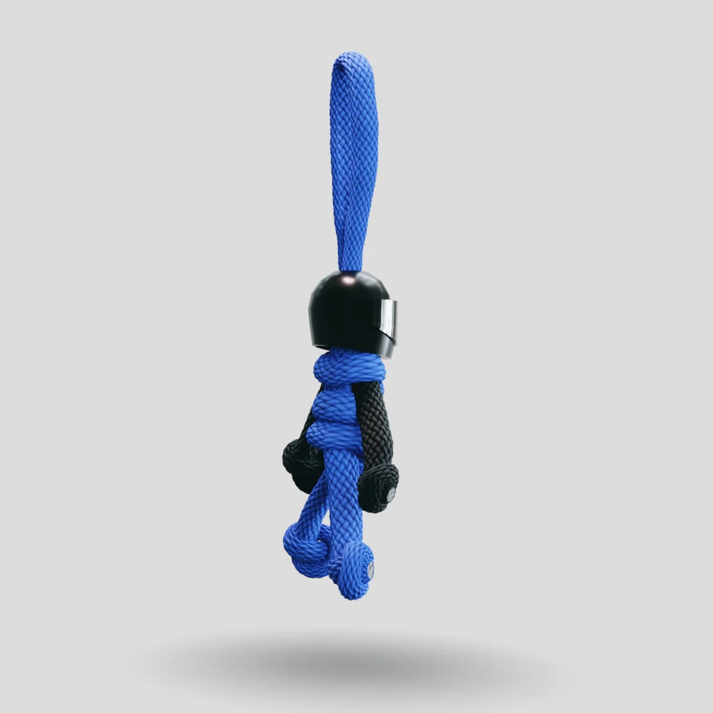 Black Blue Biker Buddy Paracord Keychain - Image 15