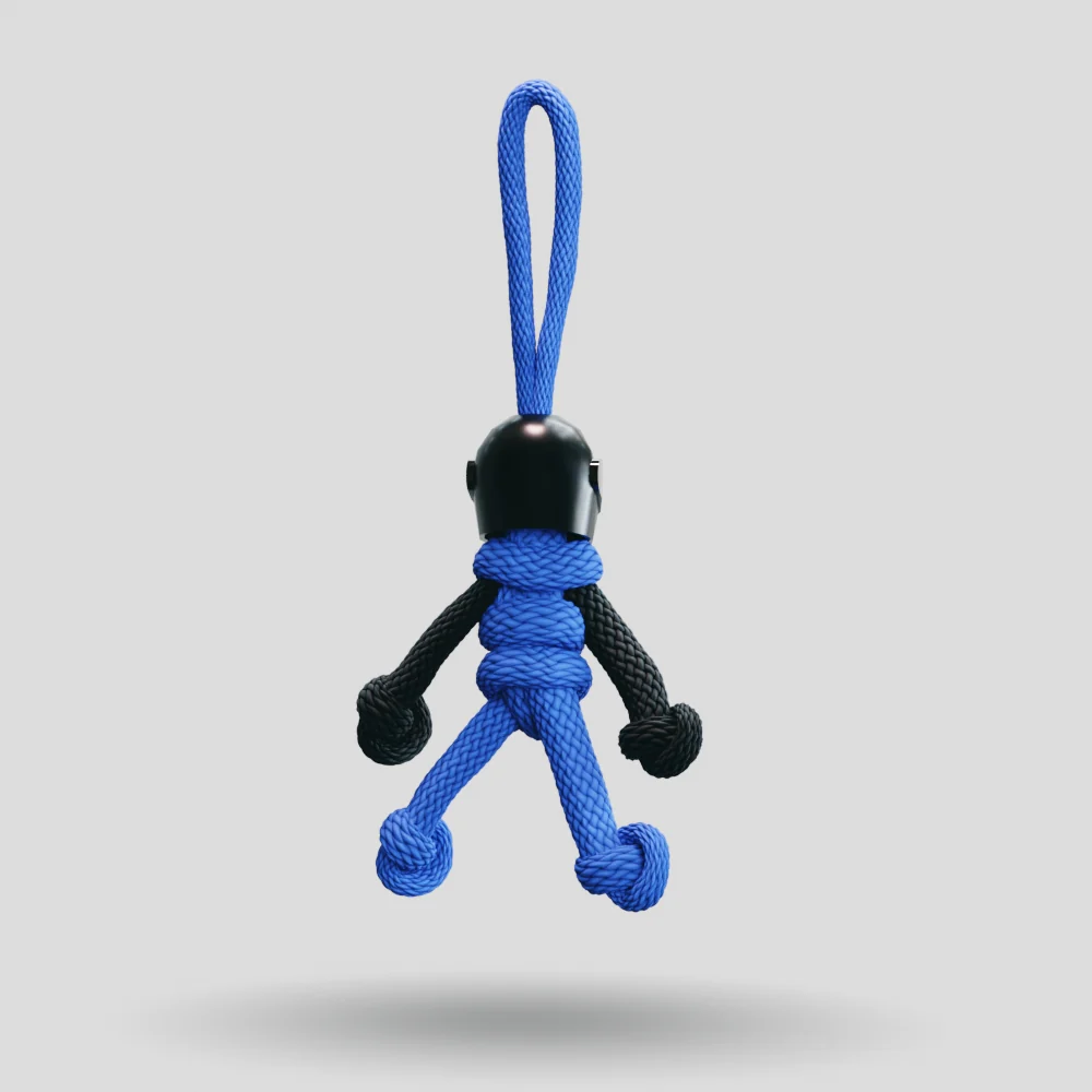 Black Blue Biker Buddy Paracord Keychain - Image 21