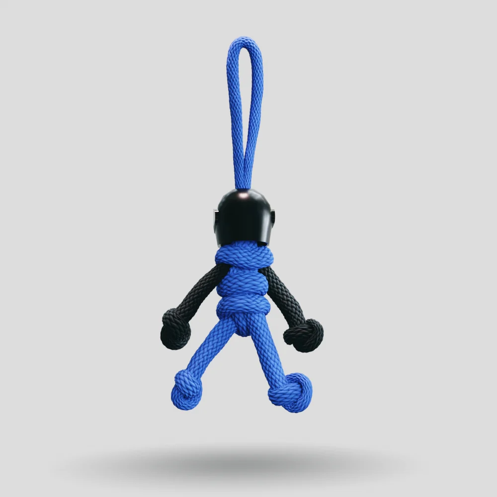 Black Blue Biker Buddy Paracord Keychain - Image 23