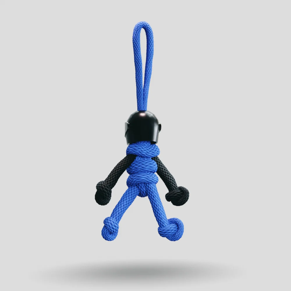Black Blue Biker Buddy Paracord Keychain - Image 24