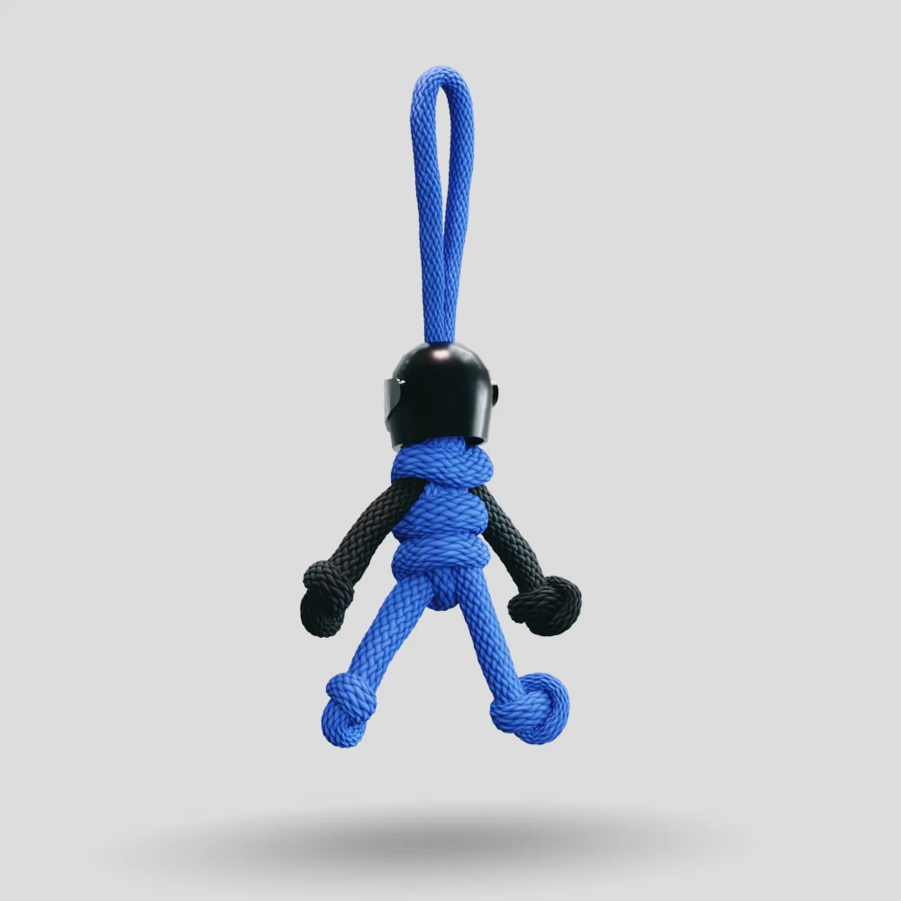 Black Blue Biker Buddy Paracord Keychain - Image 25