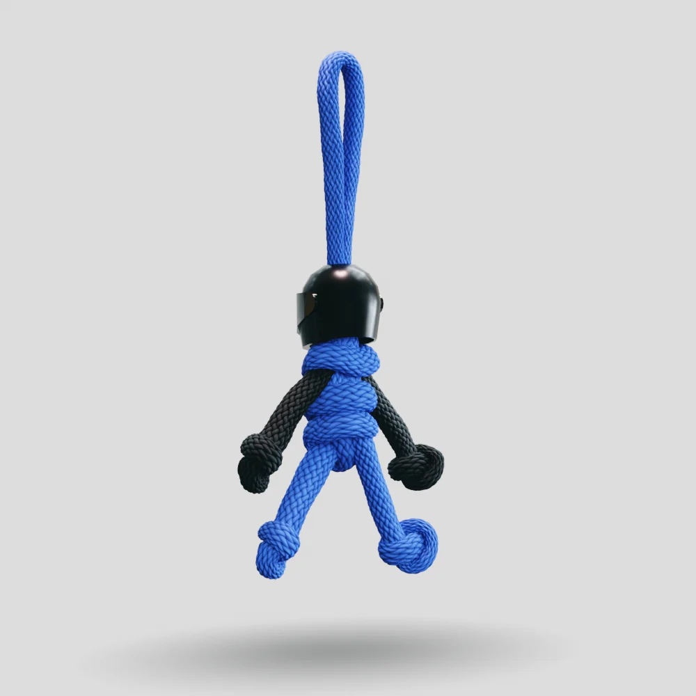 Black Blue Biker Buddy Paracord Keychain - Image 26