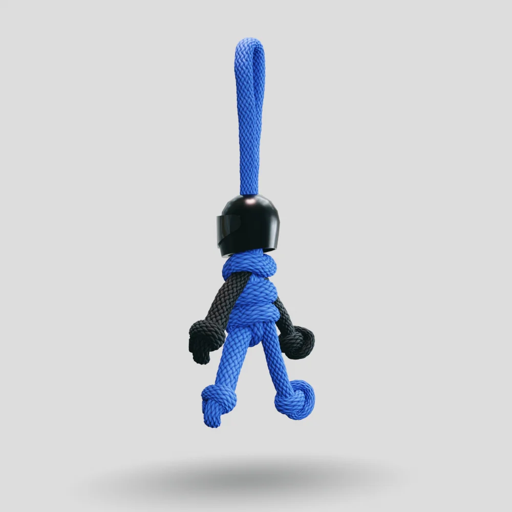 Black Blue Biker Buddy Paracord Keychain - Image 28