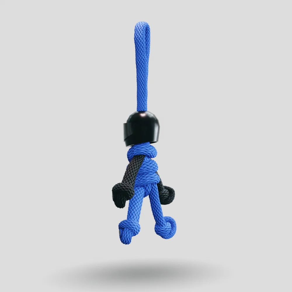 Black Blue Biker Buddy Paracord Keychain - Image 29