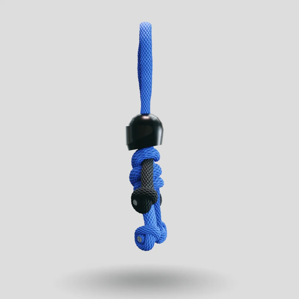 Black Blue Biker Buddy Paracord Keychain - Image 32