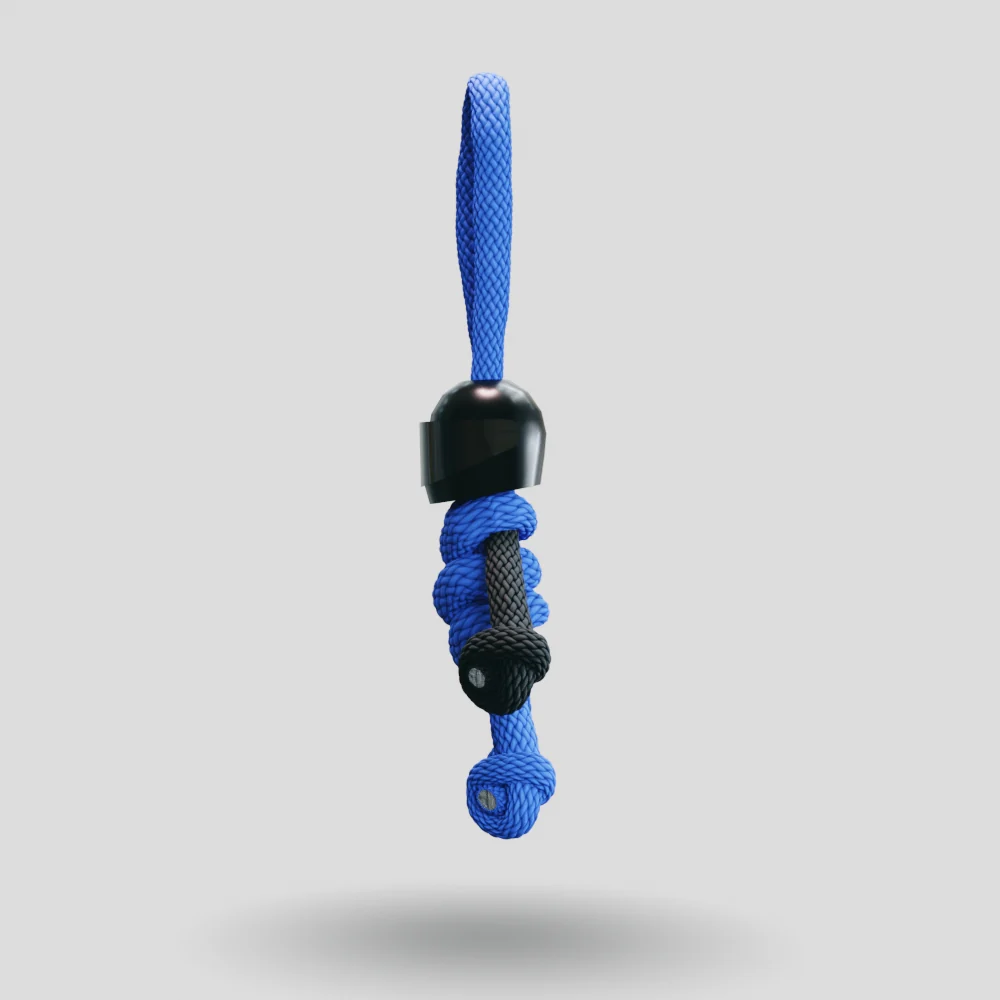 Black Blue Biker Buddy Paracord Keychain - Image 33