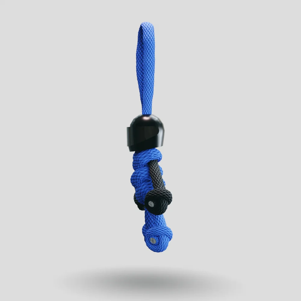 Black Blue Biker Buddy Paracord Keychain - Image 34