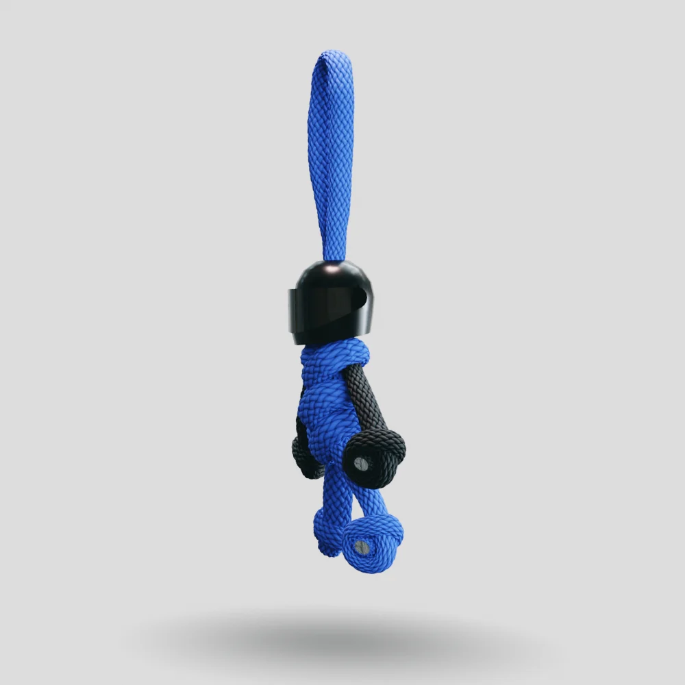 Black Blue Biker Buddy Paracord Keychain - Image 35