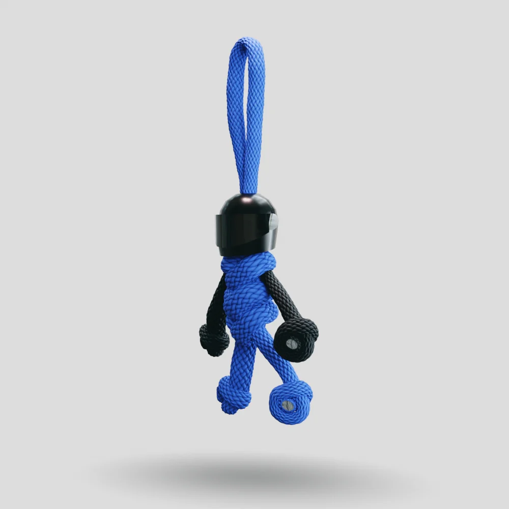 Black Blue Biker Buddy Paracord Keychain - Image 37