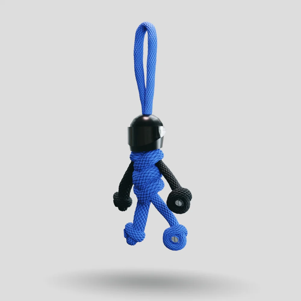 Black Blue Biker Buddy Paracord Keychain - Image 38