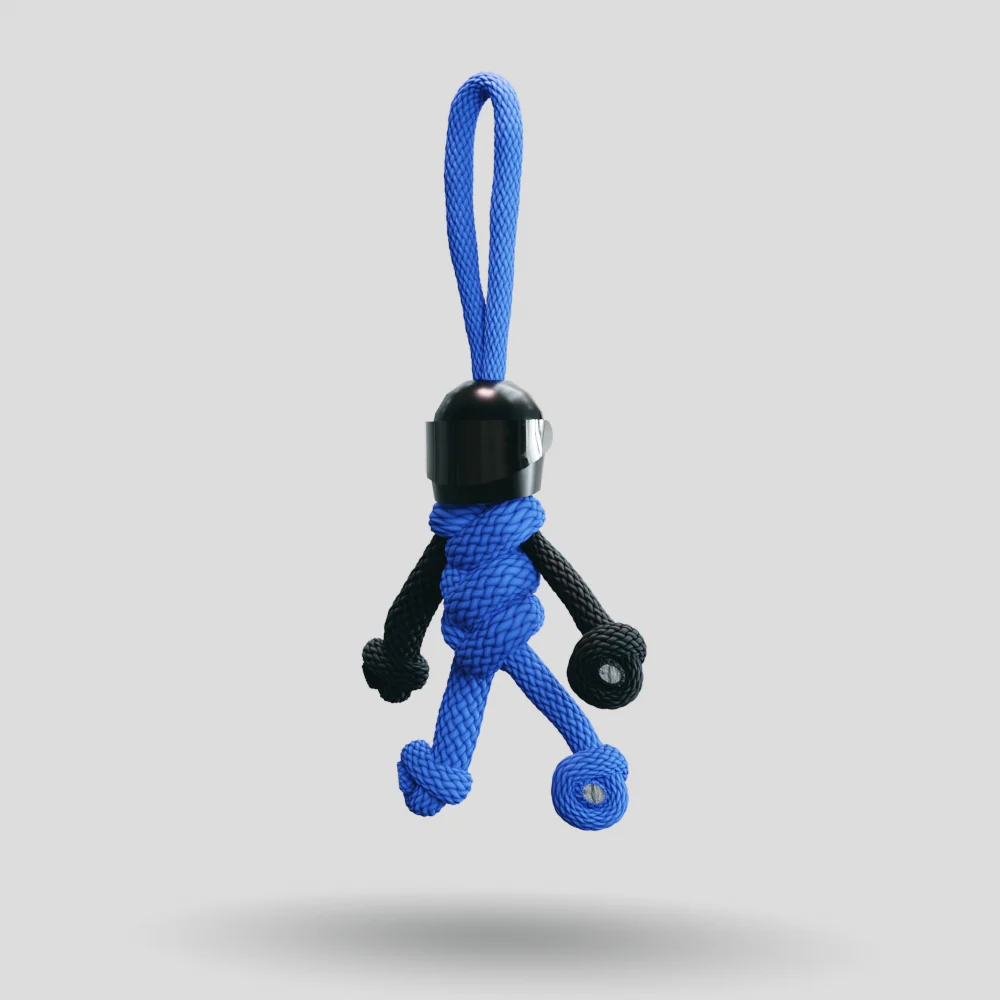 Black Blue Biker Buddy Paracord Keychain - Image 39