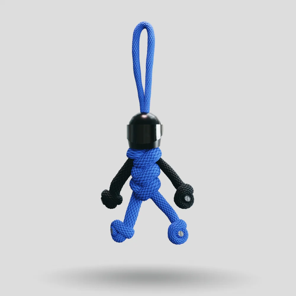 Black Blue Biker Buddy Paracord Keychain - Image 41