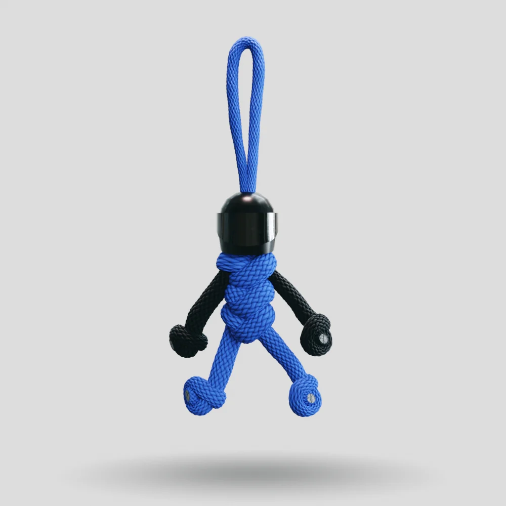 Black Blue Biker Buddy Paracord Keychain - Image 42