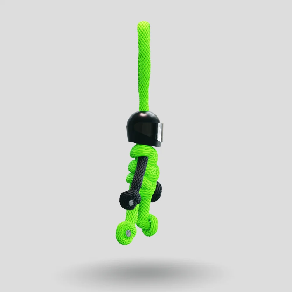 Black Green Biker Buddy Paracord Keychain - Image 11