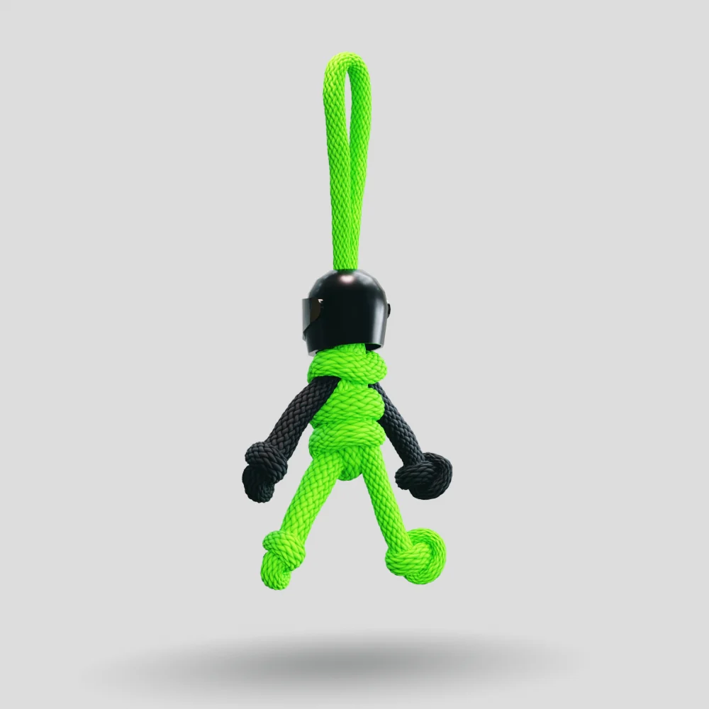 Black Green Biker Buddy Paracord Keychain - Image 26