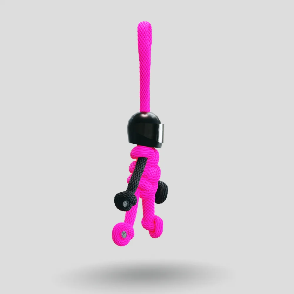 Black Hot Pink Biker Buddy Paracord Keychain - Image 10