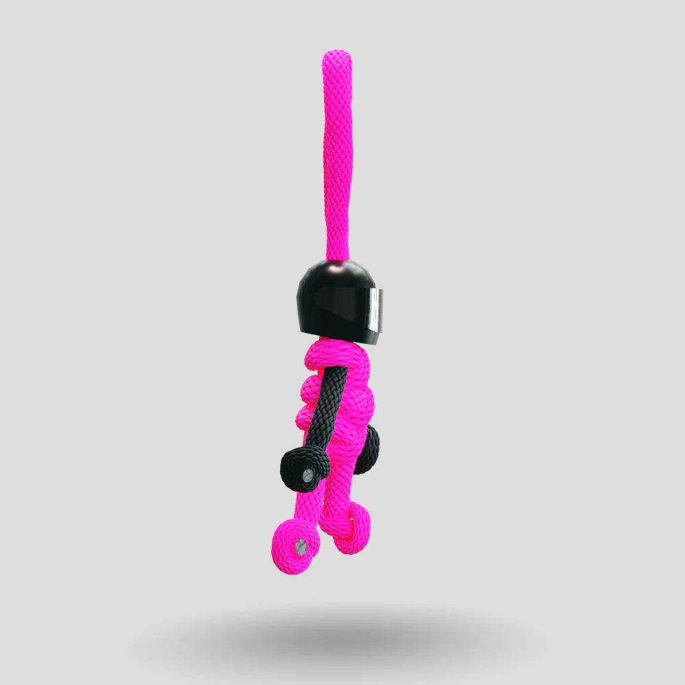 Black Hot Pink Biker Buddy Paracord Keychain - Image 11