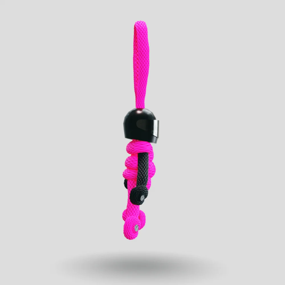 Black Hot Pink Biker Buddy Paracord Keychain - Image 13