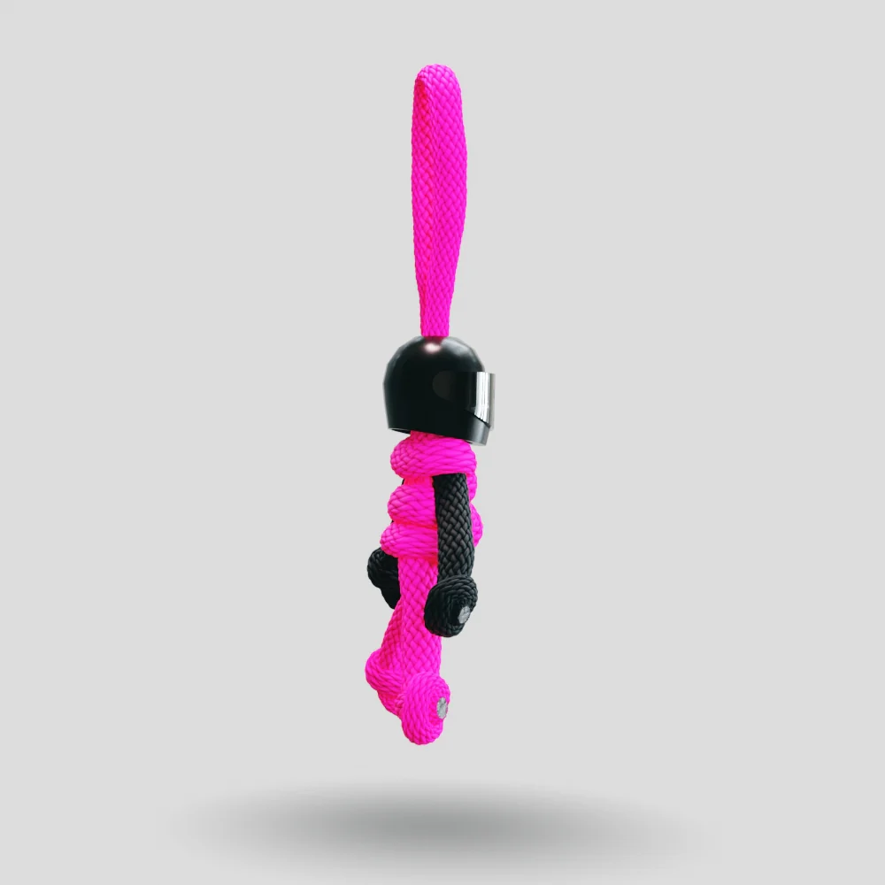 Black Hot Pink Biker Buddy Paracord Keychain - Image 14