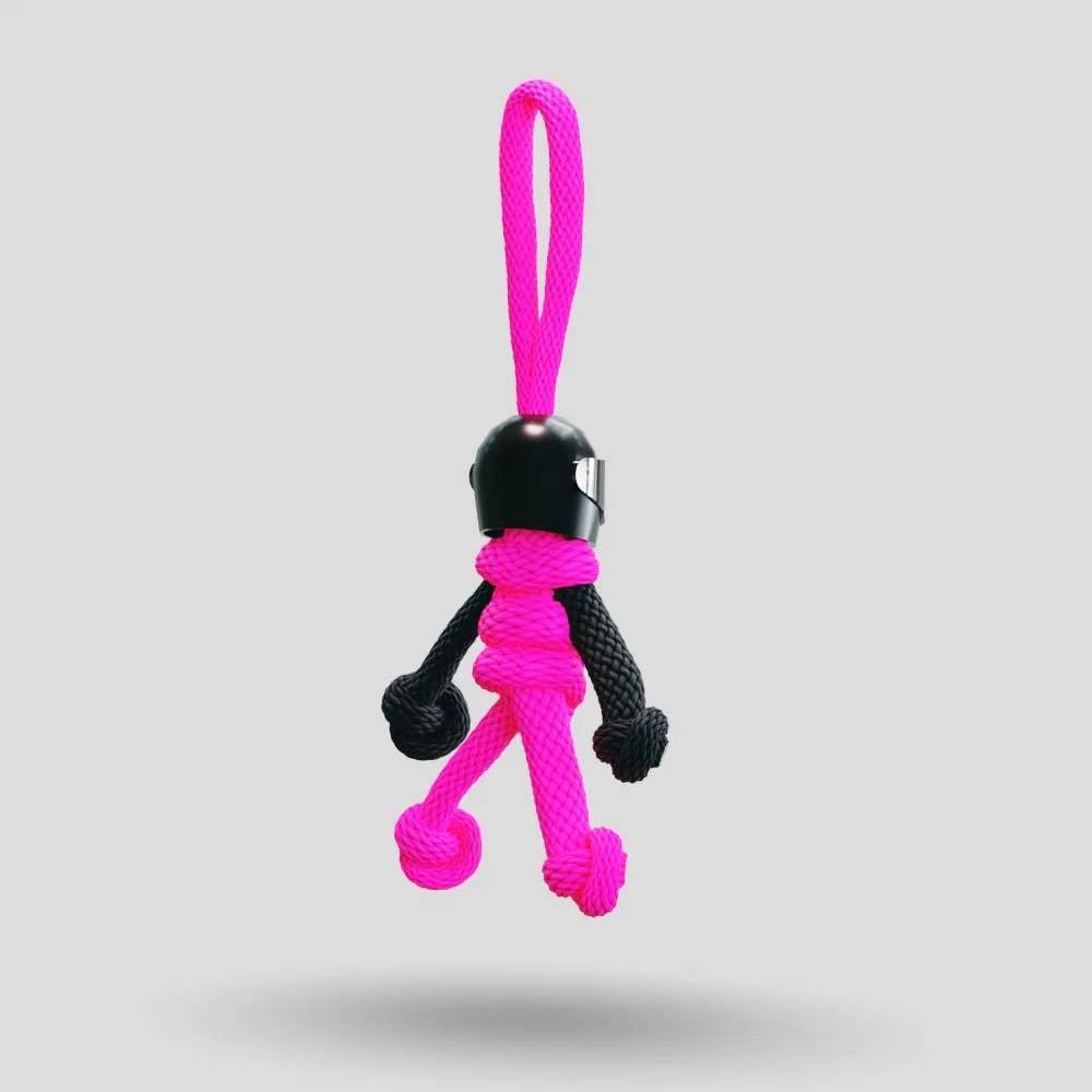 Black Hot Pink Biker Buddy Paracord Keychain - Image 18