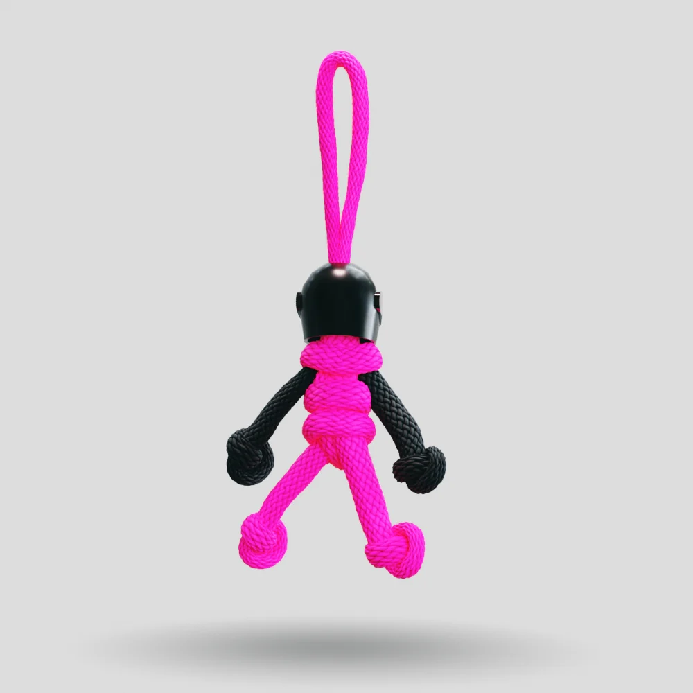 Black Hot Pink Biker Buddy Paracord Keychain - Image 21
