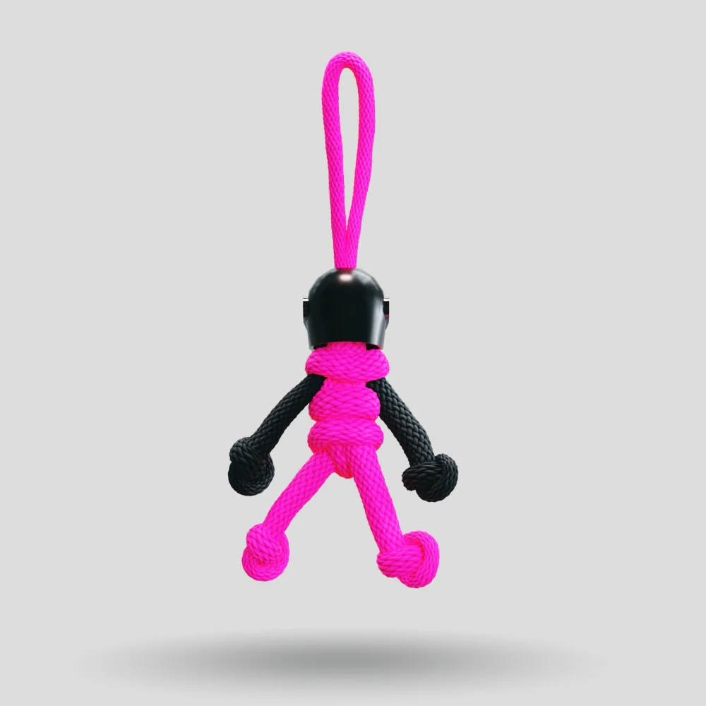 Black Hot Pink Biker Buddy Paracord Keychain - Image 22