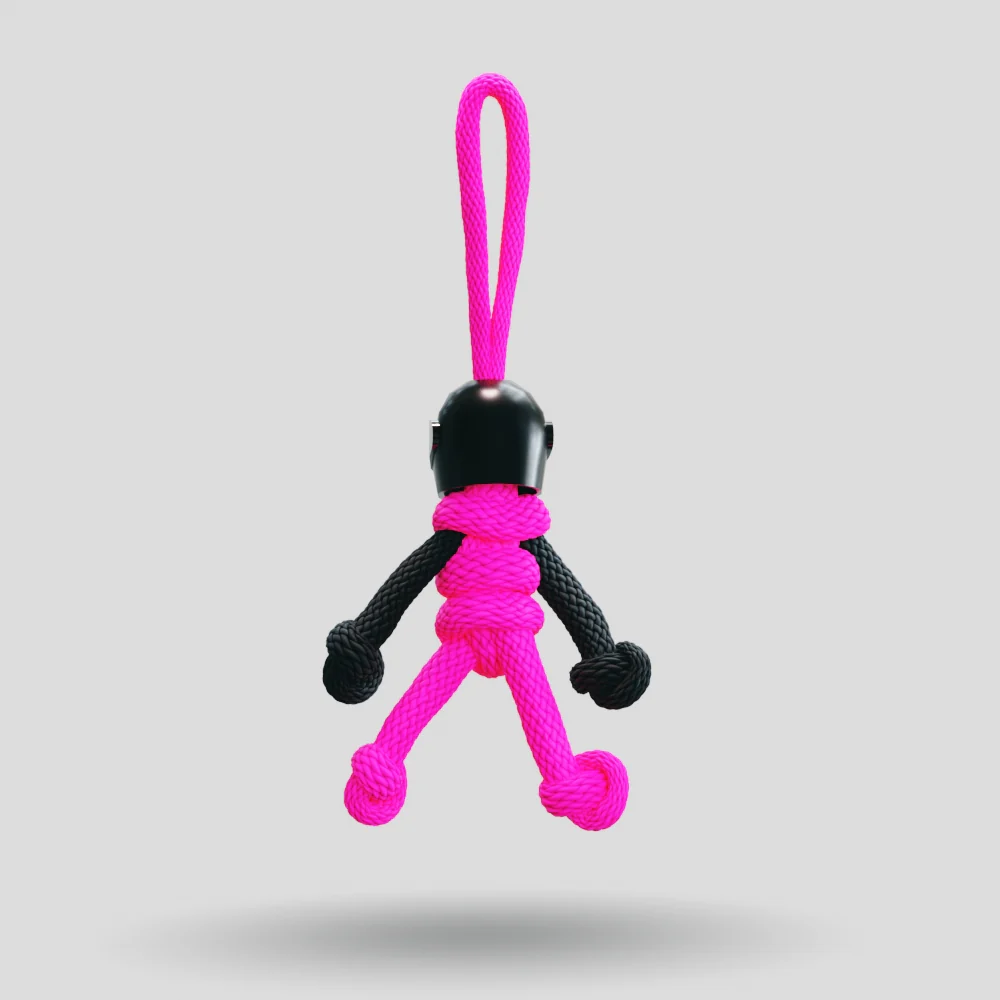 Black Hot Pink Biker Buddy Paracord Keychain - Image 23