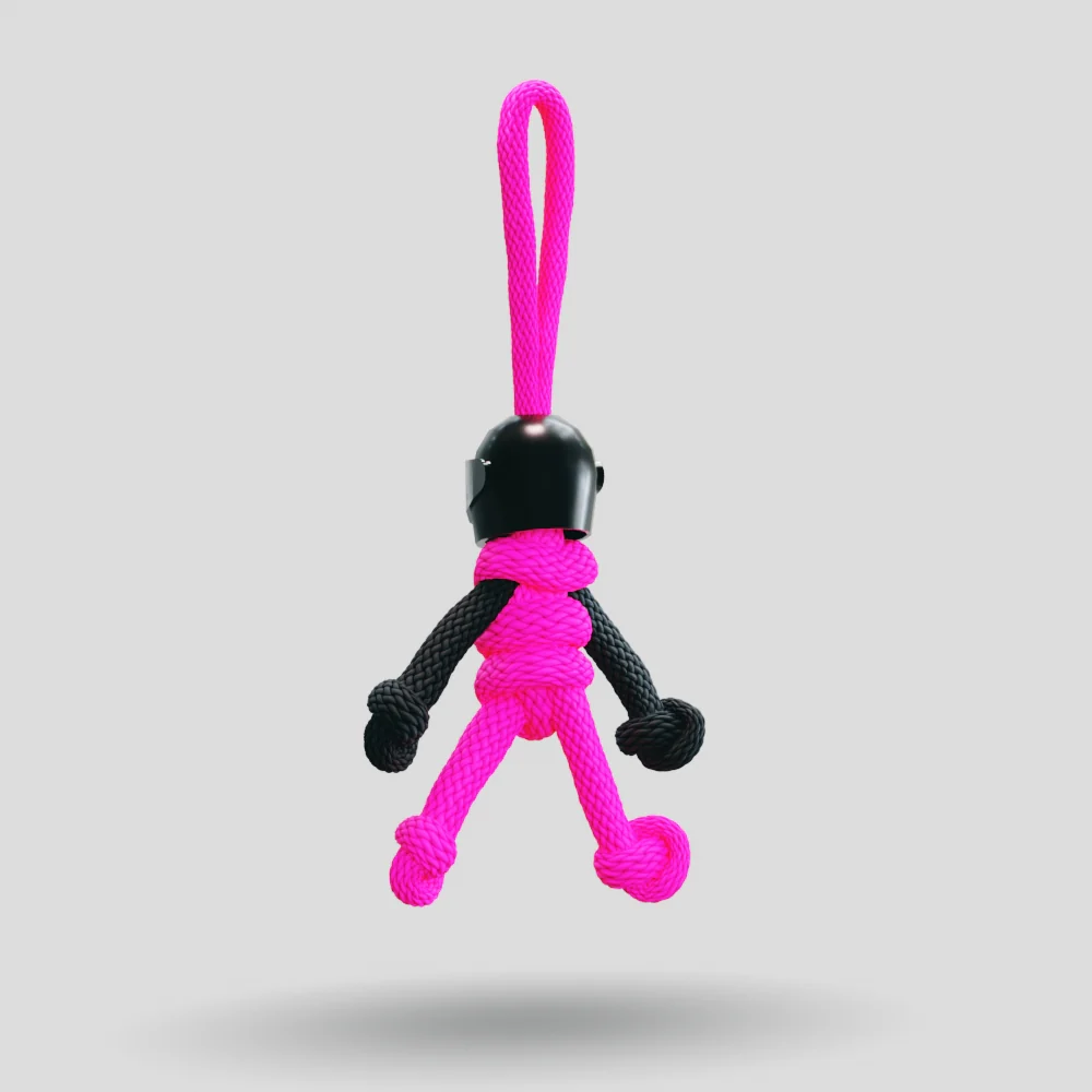 Black Hot Pink Biker Buddy Paracord Keychain - Image 25