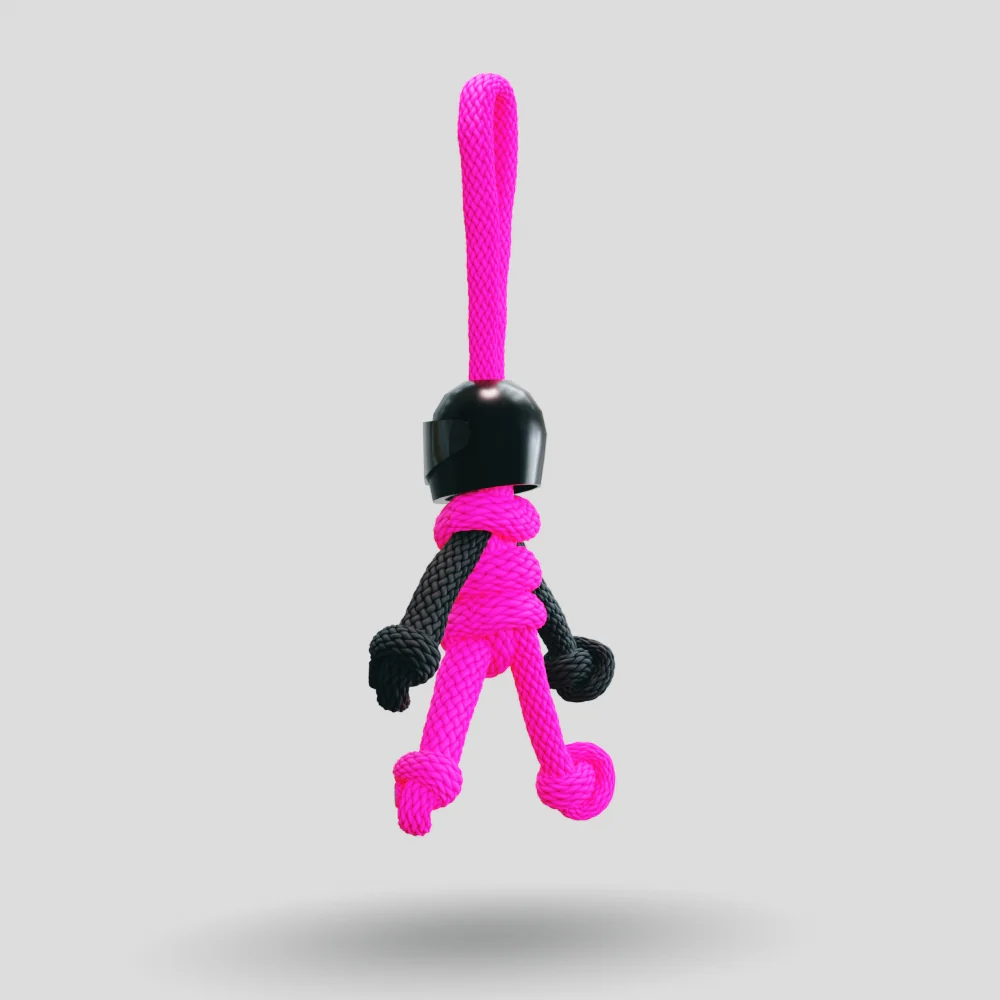 Black Hot Pink Biker Buddy Paracord Keychain - Image 28