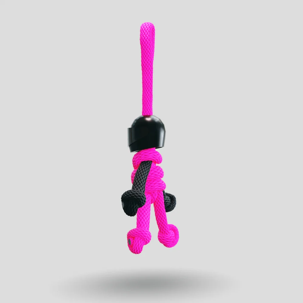 Black Hot Pink Biker Buddy Paracord Keychain - Image 30