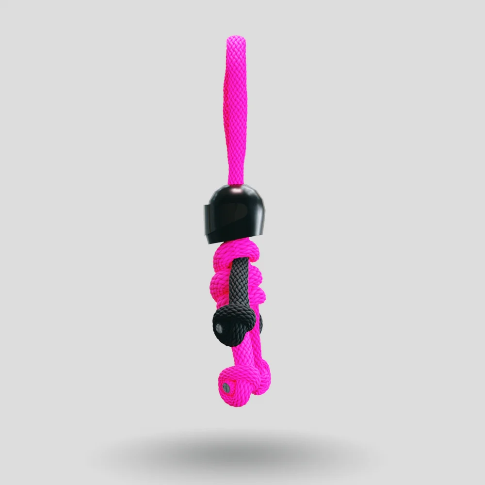 Black Hot Pink Biker Buddy Paracord Keychain - Image 32