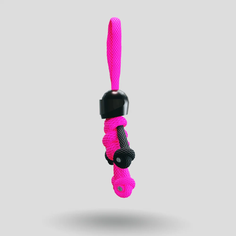 Black Hot Pink Biker Buddy Paracord Keychain - Image 34