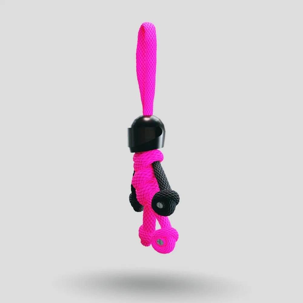 Black Hot Pink Biker Buddy Paracord Keychain - Image 35