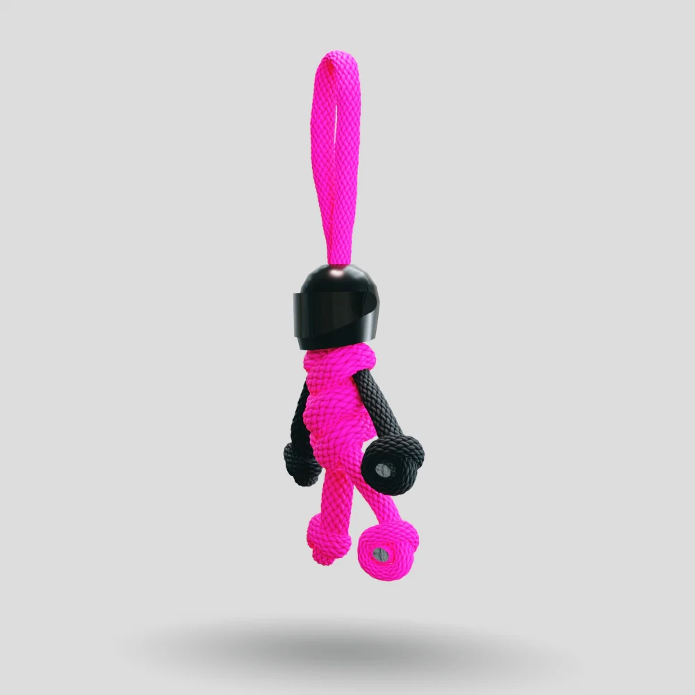 Black Hot Pink Biker Buddy Paracord Keychain - Image 36