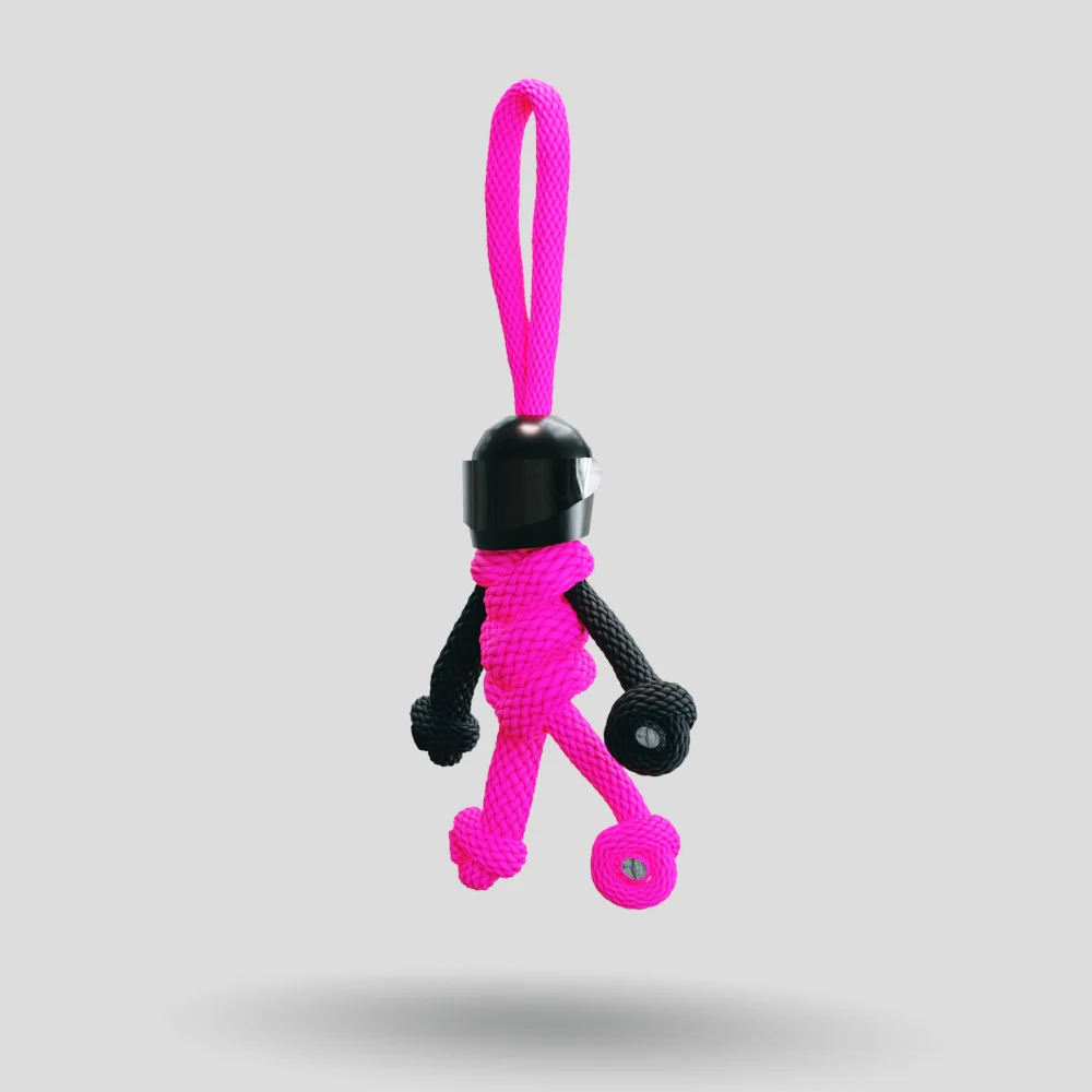 Black Hot Pink Biker Buddy Paracord Keychain - Image 38