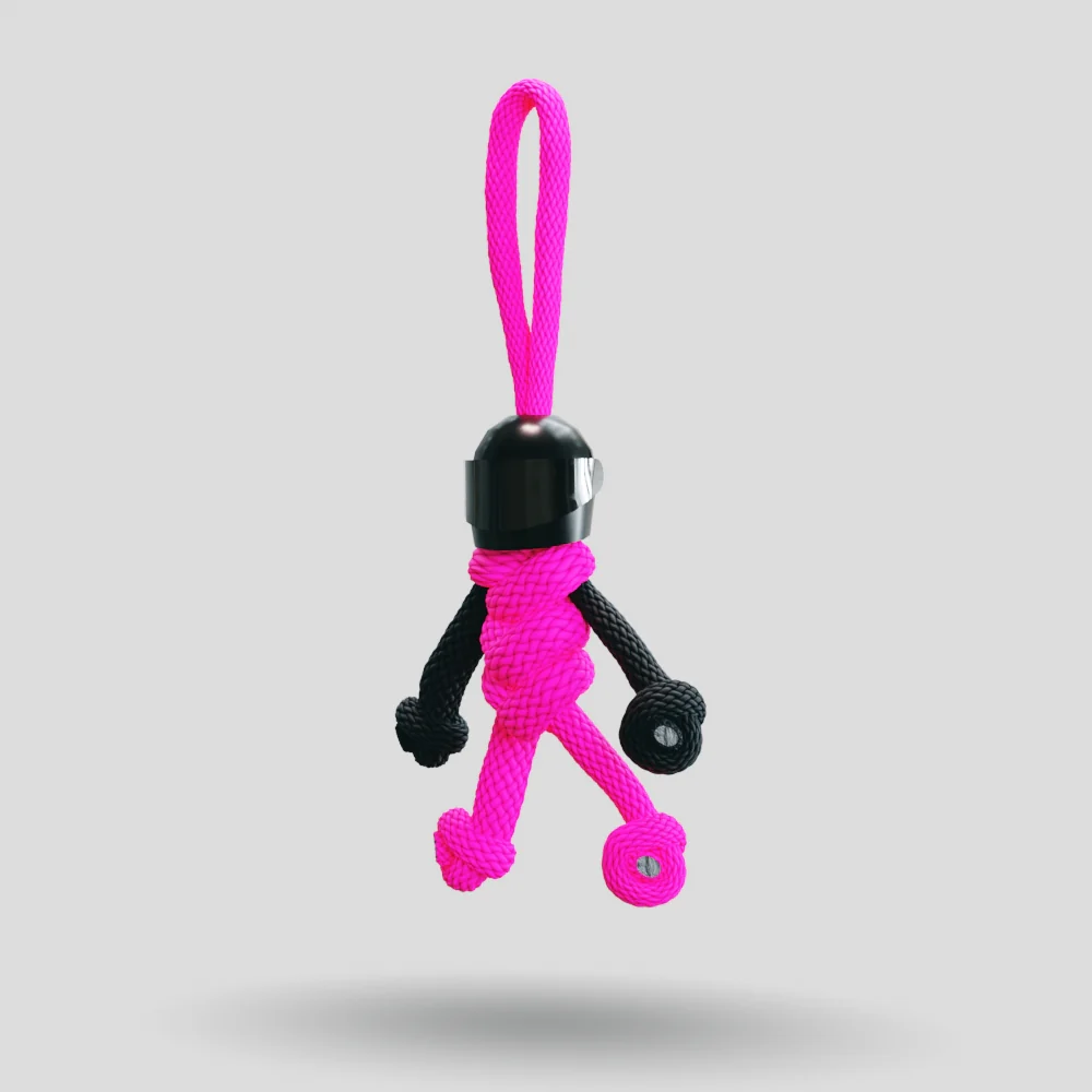 Black Hot Pink Biker Buddy Paracord Keychain - Image 39