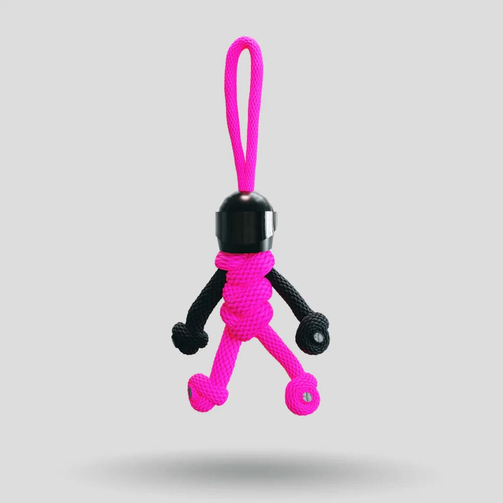 Black Hot Pink Biker Buddy Paracord Keychain - Image 41