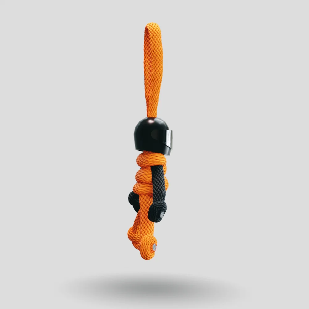Black Orange Biker Buddy Paracord Keychain - Image 14