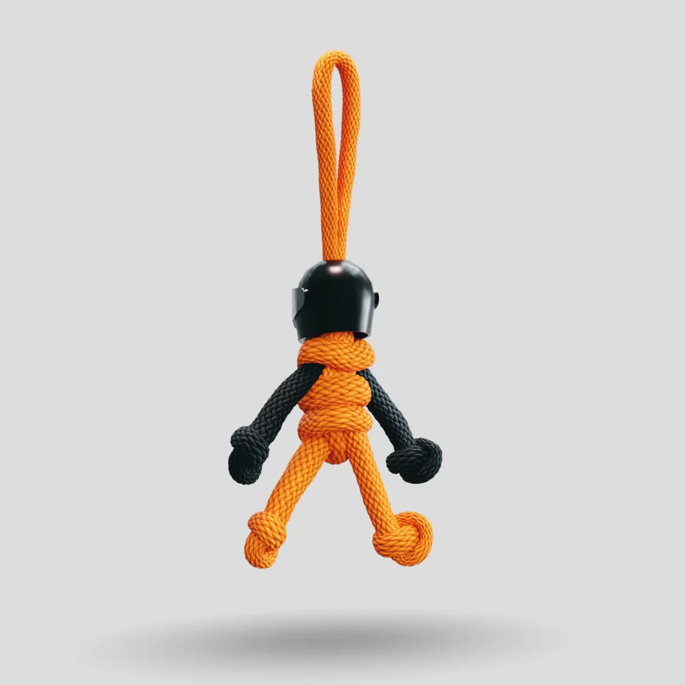 Black Orange Biker Buddy Paracord Keychain - Image 25