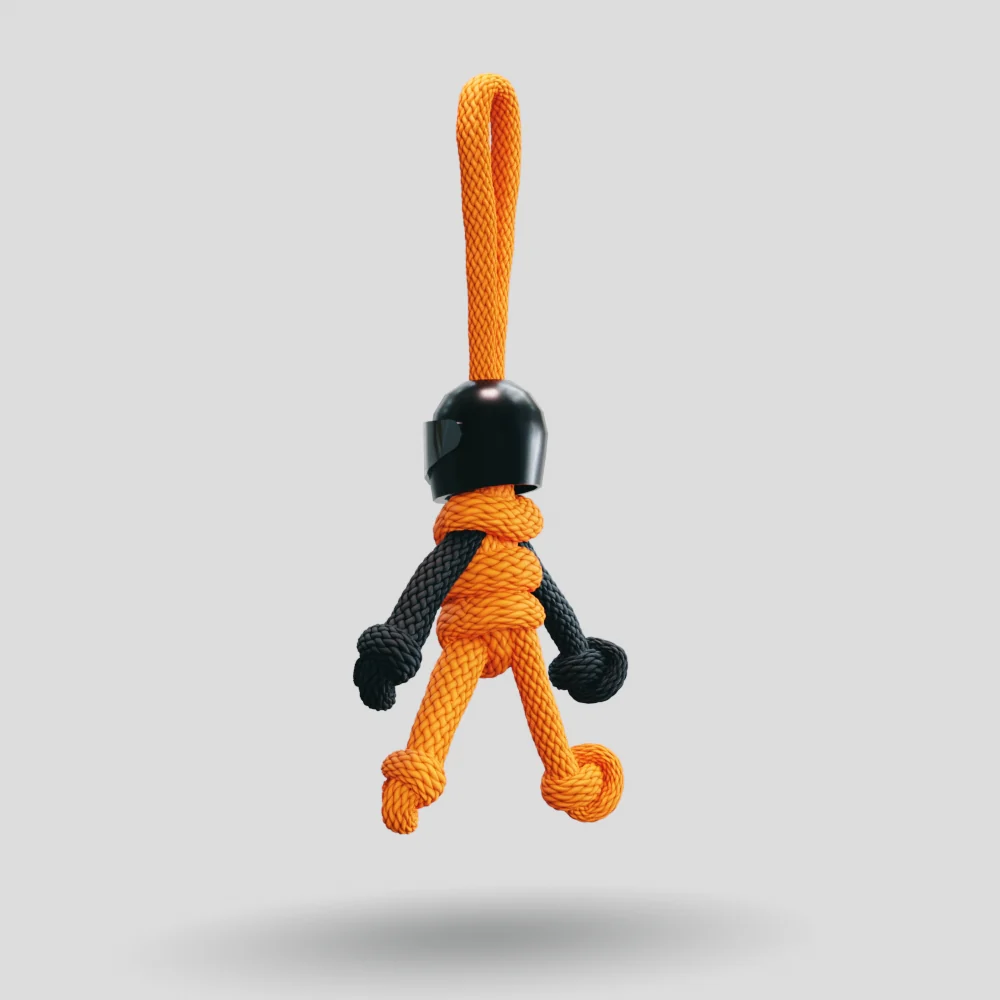 Black Orange Biker Buddy Paracord Keychain - Image 27