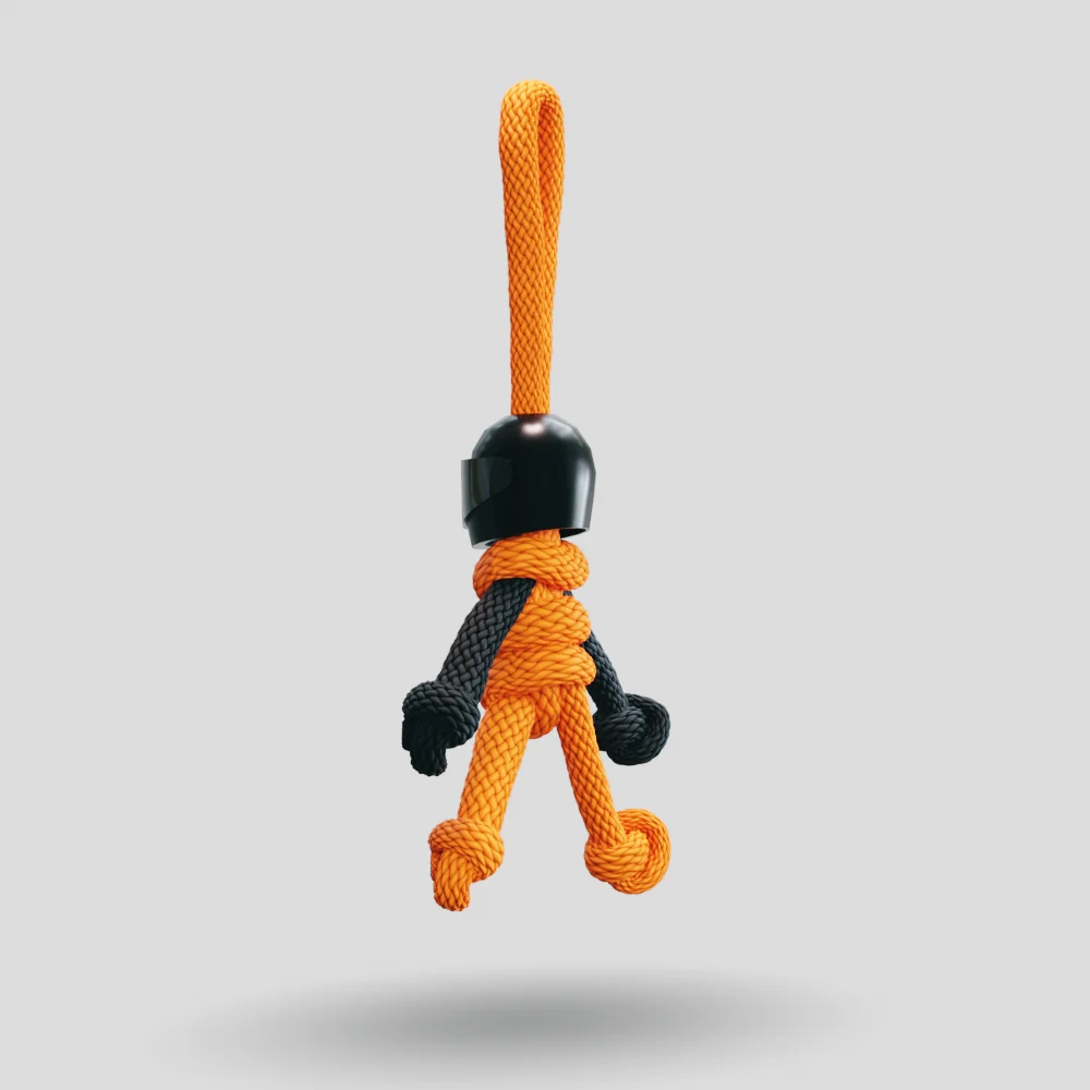 Black Orange Biker Buddy Paracord Keychain - Image 28