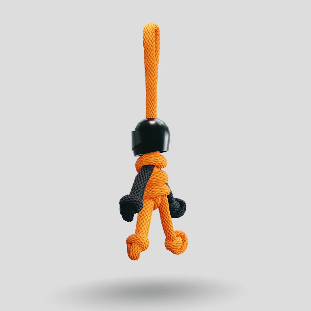 Black Orange Biker Buddy Paracord Keychain - Image 29
