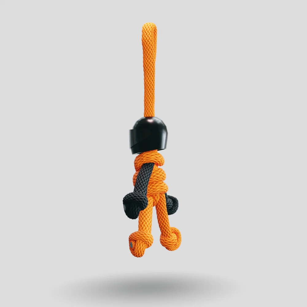 Black Orange Biker Buddy Paracord Keychain - Image 30