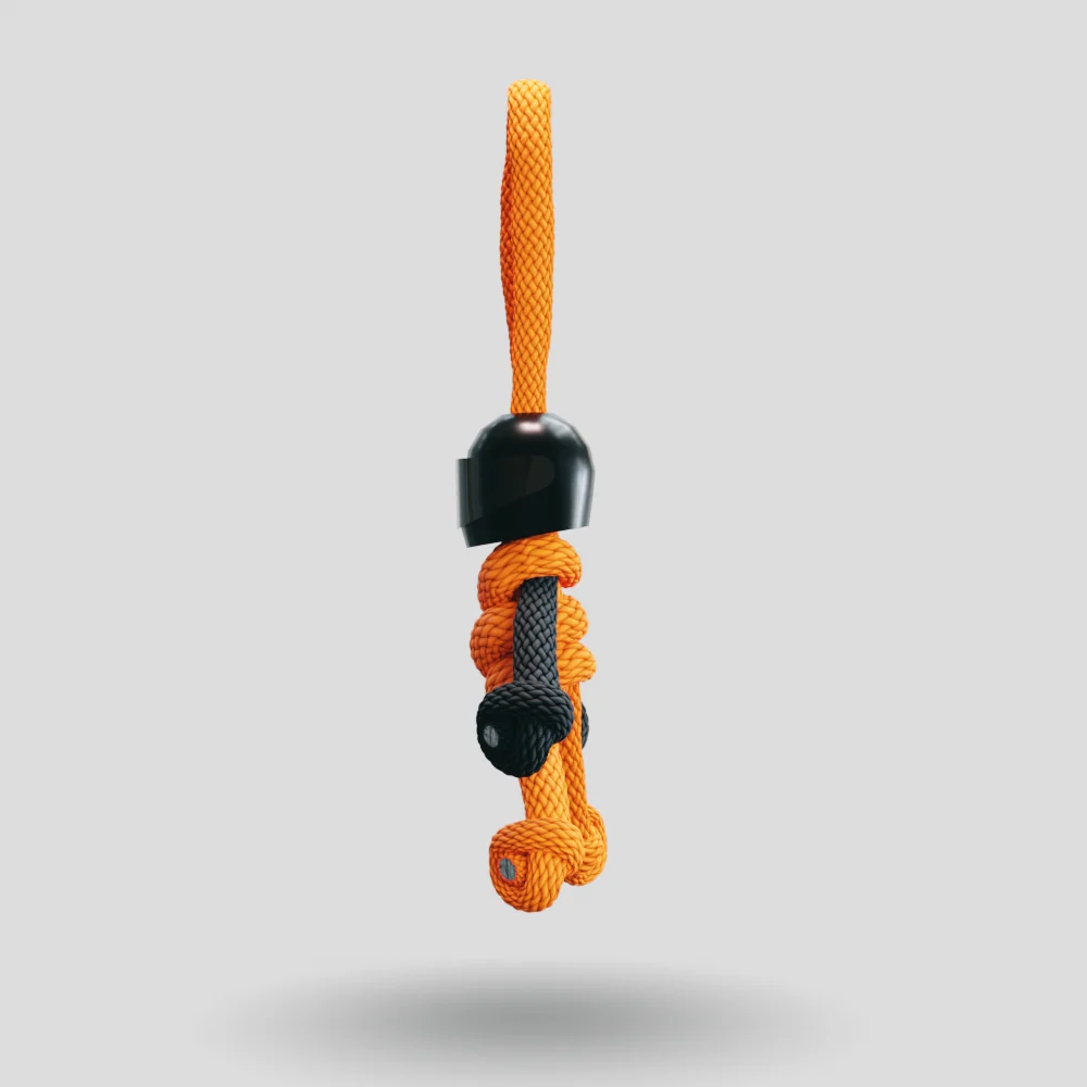 Black Orange Biker Buddy Paracord Keychain - Image 32