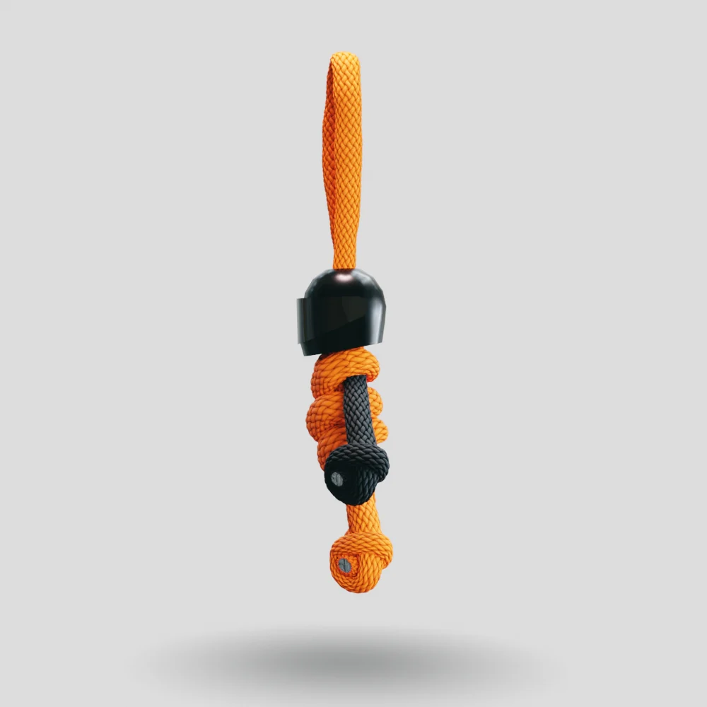 Black Orange Biker Buddy Paracord Keychain - Image 33