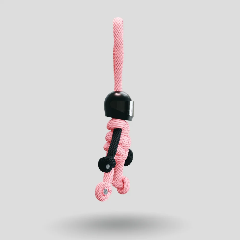 Black Pink Biker Buddy Paracord Keychain - Image 11