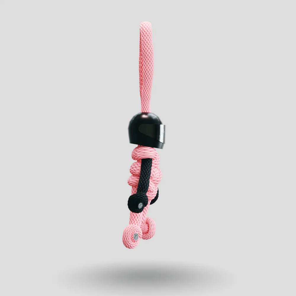 Black Pink Biker Buddy Paracord Keychain - Image 12