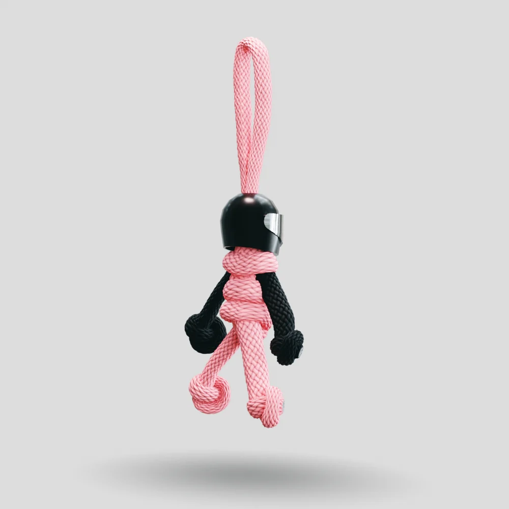 Black Pink Biker Buddy Paracord Keychain - Image 17