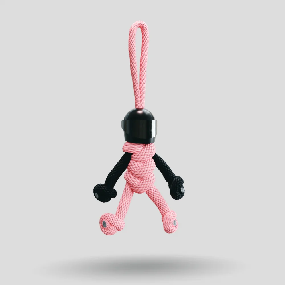 Black Pink Biker Buddy Paracord Keychain - Image 4